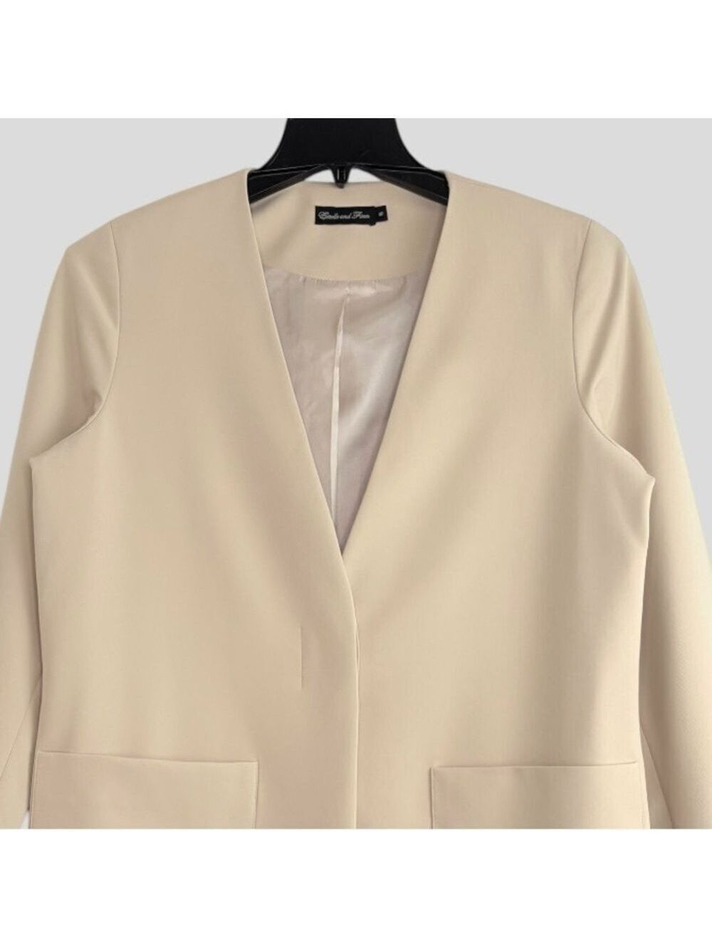 Estelle and Finn NY Women’s Size 10 Beige Blazer Quiet Luxury Scandi Minimalist - Picture 4 of 14